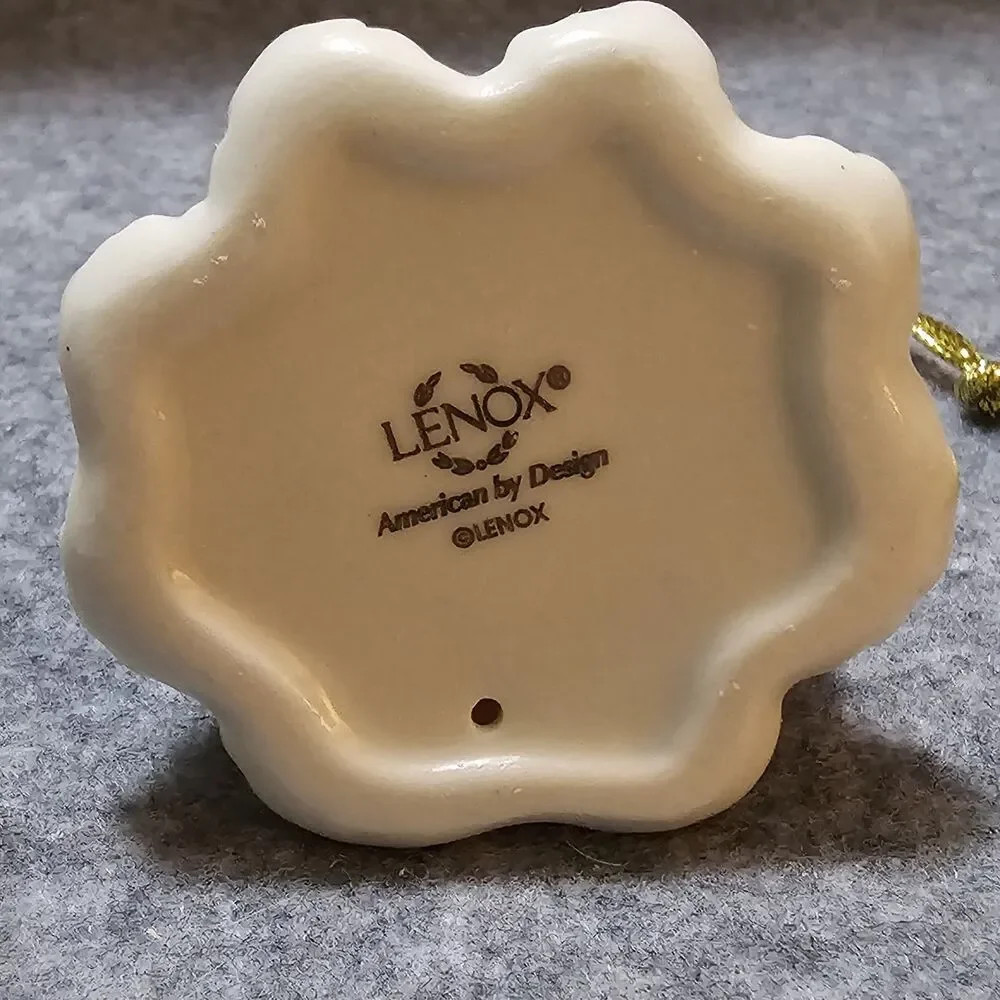 Lenox China Decorated Christmas Tree with Gold Trim & Star Ornament